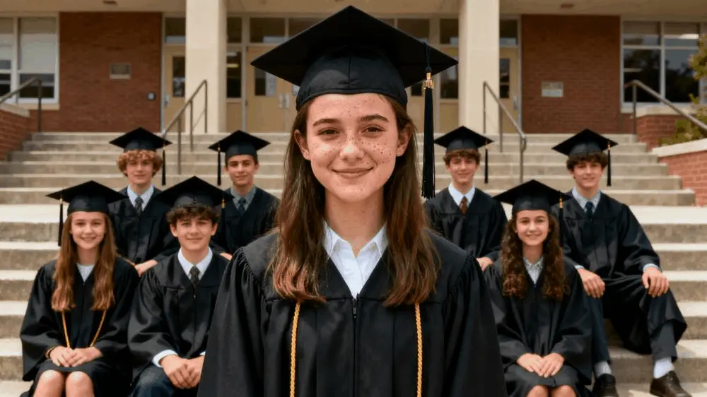 Yearbook/grad portrait after gentle pimple and acne-scar reduction